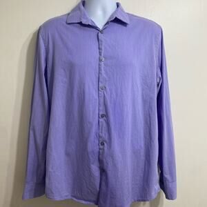 Alfani Purple Dress Shirt Classic Collar Lightweight
